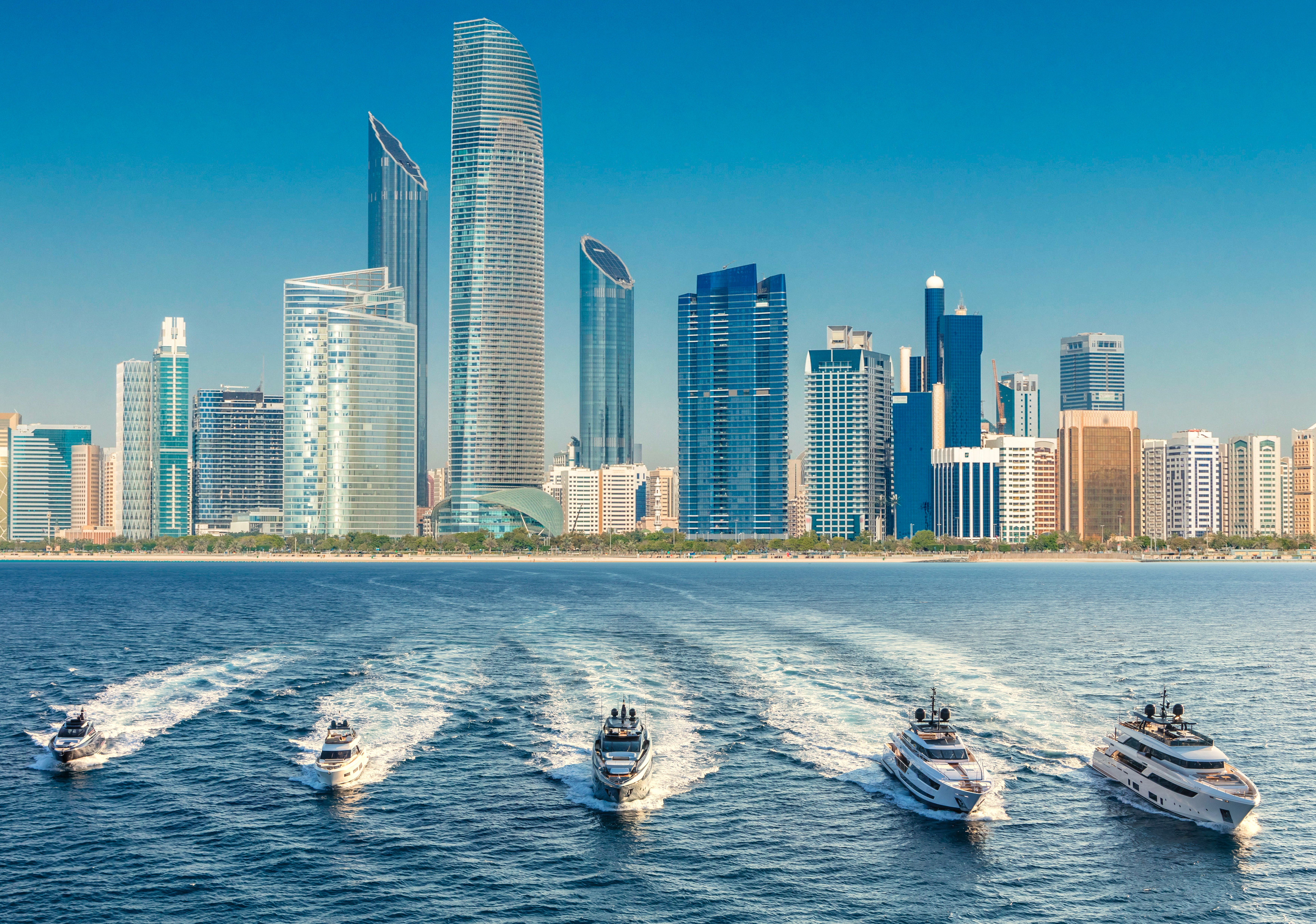 Ferretti Group’s fleet alongside with Scuderia Ferrari at the 2018 Abu Dhabi Grand Prix