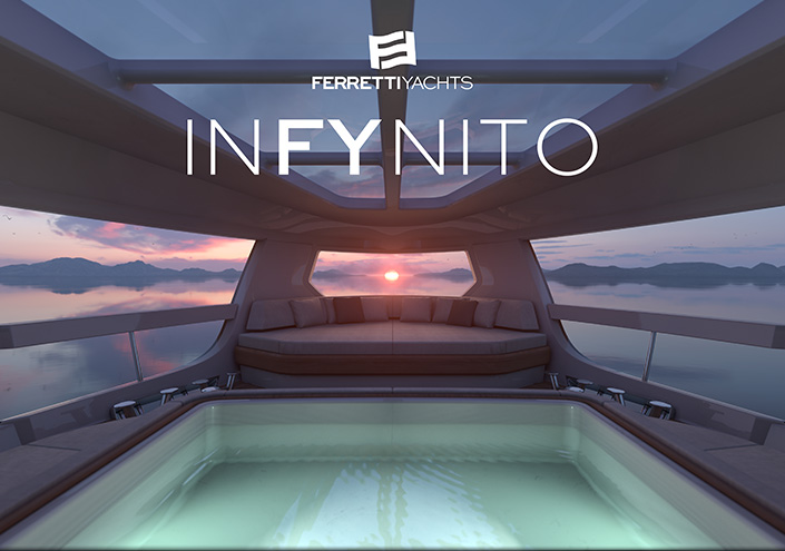 FERRETTI YACHTS UNVEILS INFYNITO: BEYOND IMAGINATION, A NEW 70 TO 100-FOOT RANGE THAT CREATES A LIMITLESS EXPERIENCE OF SKY AND SEA